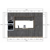 Bucatarie ZONE 340 FRONT PAL K002 / decor K352